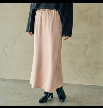 LEPSIM 스트레치 새틴 스커트 핑크