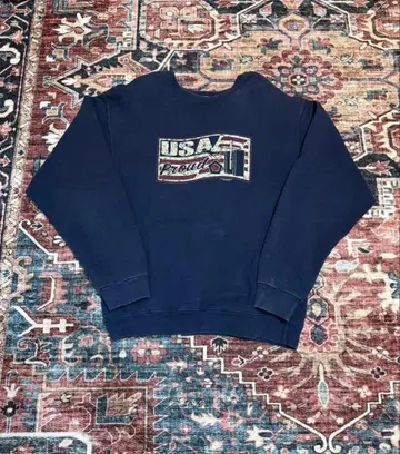USA Proud II 크루넥 맨투맨 네이비 구제 의류