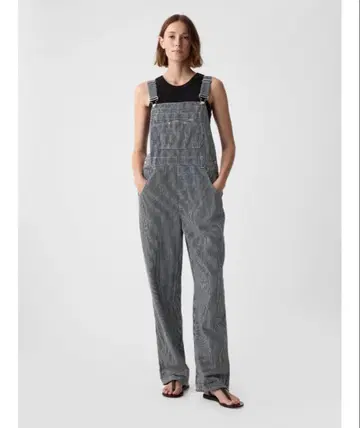 GAP 스트라이프 루즈핏 오버롤 히코리