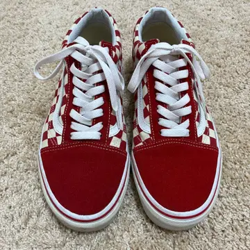 Vans 체커보드 스니커즈 레드