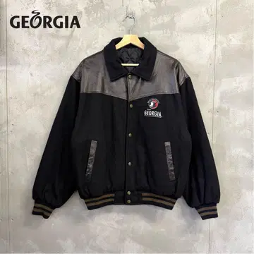 GEORGIA 가죽 바시티 자켓 스타디움 자켓 기업 로고 조지아