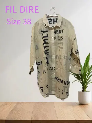 필디르 여성용 긴팔 셔츠 롱 셔츠 타이포그래피 패턴 38 세련됨