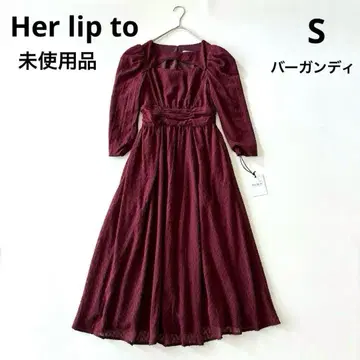 미사용품 하립투 [ 정가 2.4 ] 자카드 컷 아웃 쉬폰 원피스 S