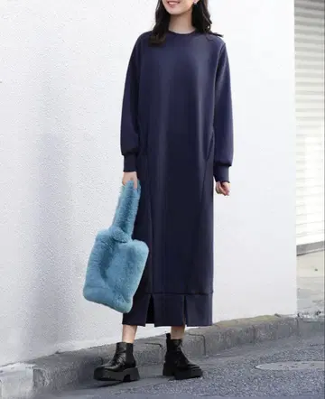 스타일 델리 스무스 맨투맨 원피스 01 네이비