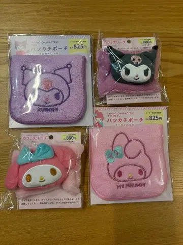산리오 캐릭터 손수건 파우치 카페 슬리브