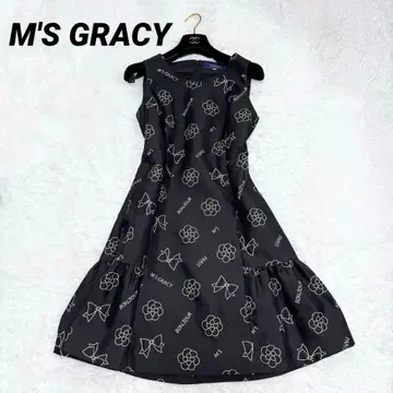 [ 새상품급 ] 엠즈 그레이시 원피스 꽃무늬 리본 까멜리아 올 패턴 36