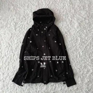 쉽스 제트 블루 집업 후드티 스컬 패턴 M 블랙