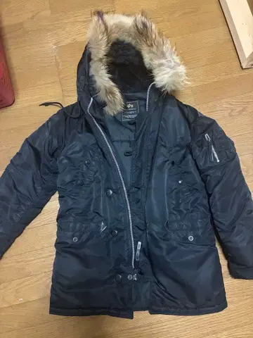 ALPHA INDUSTRIES 블랙 밀리터리 자켓 M