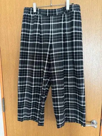 used 자유구*체크 무늬*가우초 팬츠