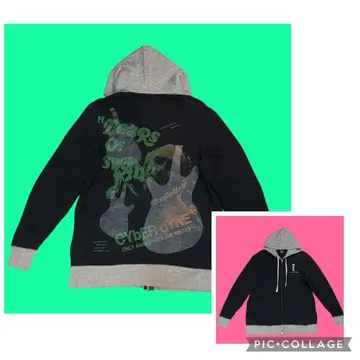 레어 비교 새상품급 CYbER dYNE 투톤 집업 후드티 펑크