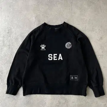 WIND AND SEA x KELME 맨투맨 빅 로고 블랙
