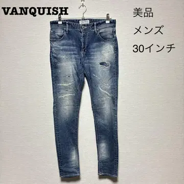 [새상품급] VANQUISH 남성용 데미지 가공 스키니 데님 30인치