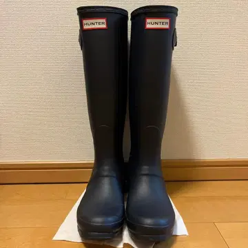 HUNTER 롱 레인부츠 블랙 23.0