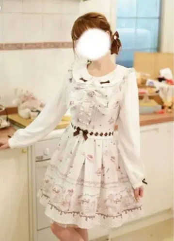 LIZLISA WhipBearHomeCafe 패턴 원피스