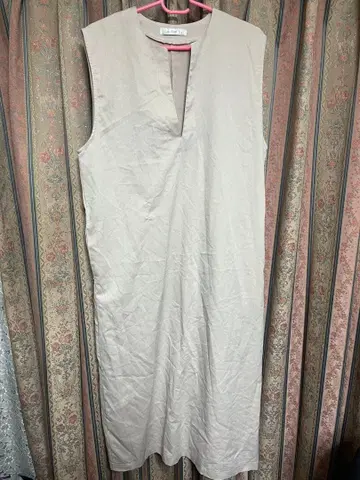 슬리브리스 티셔츠 원피스 라이트 베이지