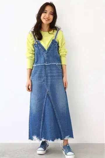 완판템 로데오 크라운 RODEOCROWNS 데님 살로펫 원피스