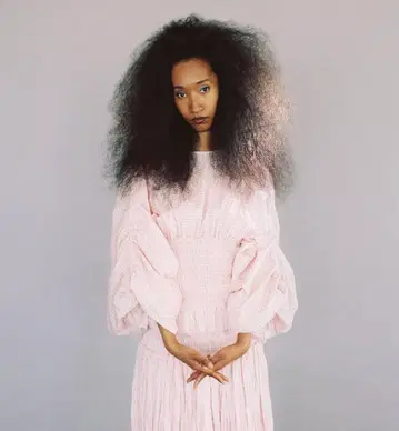 어반 리서치 핑크 깅엄 체크 플레어 슬리브 상의