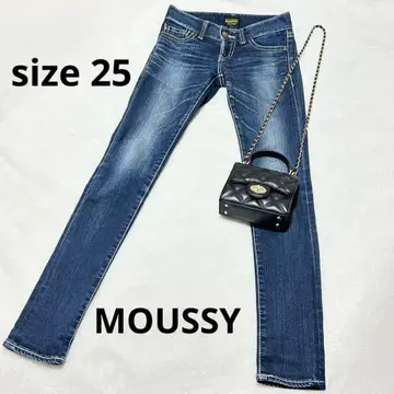 [ 새상품급 ] MOUSSY 마우지 스키니 데님 로우라이즈 25 스트레치