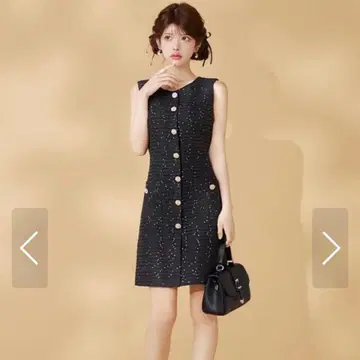 [ GINZA COUTURE/긴자 쿠튀르 ] 민소매 트위드 원피스 블랙