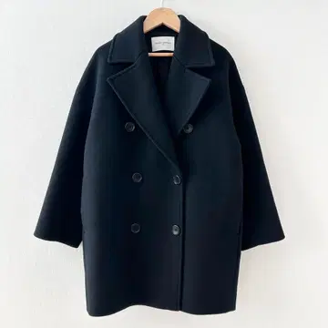 새상품급 UNITED ARROWS 멜톤 P 코트 블랙 34