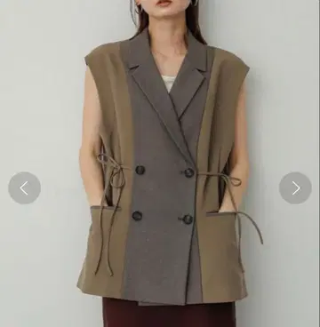 패치워크 리본 베스트