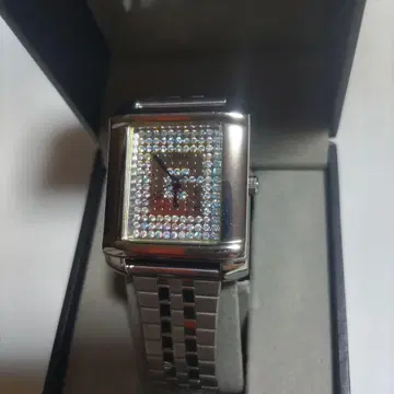 GUESS 게스 남성용 손목시계 실버 큐빅 미사용 새상품/배터리 방전