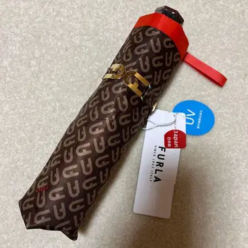 [ 새상품 ] FURLA 접이식 우산 브라운/오렌지 55cm 모델