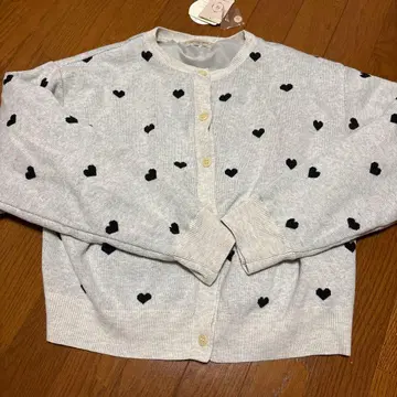 하트 무늬 그레이 가디건 프리 사이즈