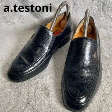 a.testoni 테스트니 블랙 검정 가죽 로퍼 슬립온