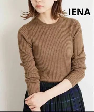 [ 새상품급 ] IENA 이에나 6x3 리브 크루넥 풀오버 울 100%