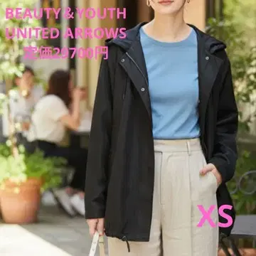 유나이티드 애로우즈 봄/가을 나일론 트윌 후디 블랙 루즈핏 돌려입기