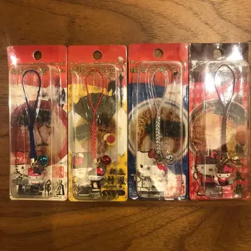 지역 한정 키티 스트랩 라멘 사천왕 시리즈 4개 세트 2004년 제조