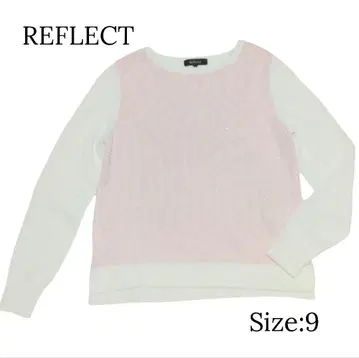 컨디션 최상 REFLECT 워셔블 프론트 절개 니트 화이트