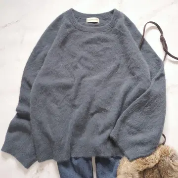 이네드 복슬복슬 폭스 울 니트 스웨터 부드러운 INED