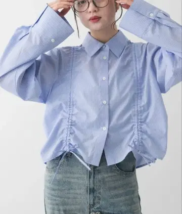 [새상품급] SENSE OF PLACE 크롭 셔링 셔츠