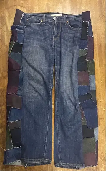 패치워크 디자인 리메이크 데님 팬츠 (재구축)