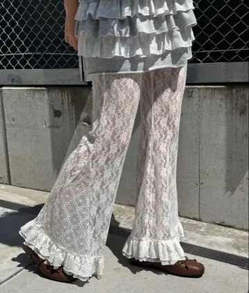 CIAOPANIC 레이스 플레어 레이어드 프릴 팬츠