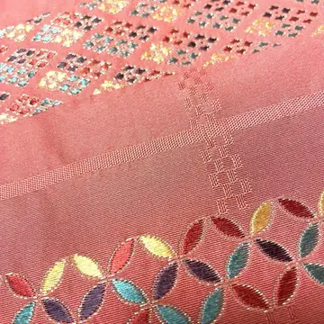 미니미니 칠보&능문양 9촌 나고야 오비 핑크 오렌지 계열 평상복 기모노