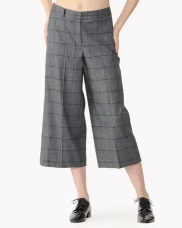 theory luxe 팬츠 체크 그레이 x 그린 멀티/42