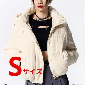 GU 히트 패디드 코듀로이 블루종 S 사이즈 내추럴 후드 없음