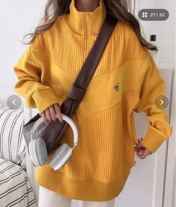 새상품 5999엔 Java 루즈핏 빅사이즈 하프 지퍼 하이넥 트레이닝복