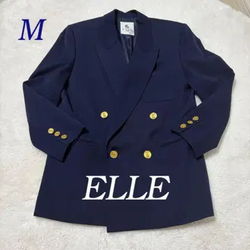 [컨디션 최상] ELLE 네이비 더블 자켓 네이비 골드 버튼 9호 M
