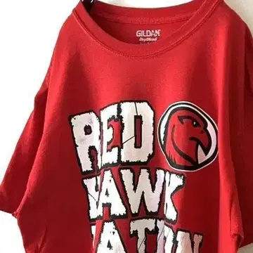 길단 레드 호크 네이션 T셔츠 L 레드 빨간색 구제 의류