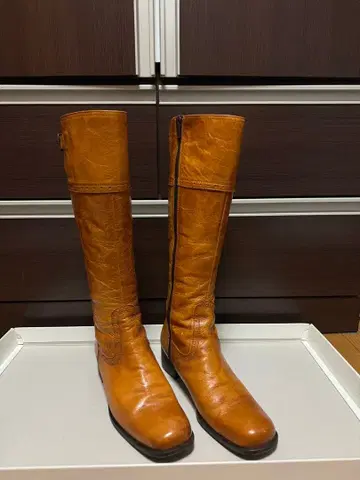 cava cava 브라운 가죽 롱 부츠 22.5cm