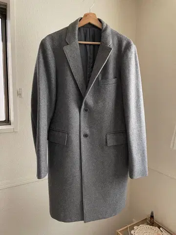 그레이 체스터 코트 2 버튼