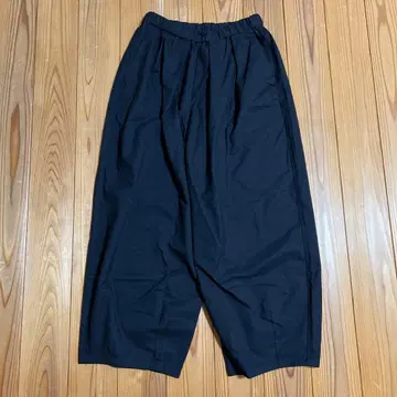 스튜디오 클립 블랙 와이드 팬츠 코튼 혼방