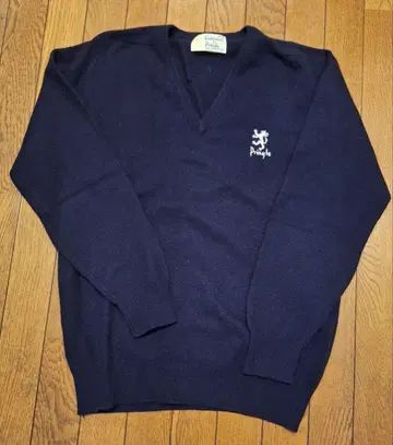 프링글 캐시미어 V넥 스웨터 네이비