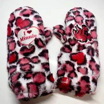 레어! 디즈니 미니 마우스 레오파드 무늬 미튼 장갑
