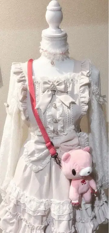 그루미 봉제 인형 미니백 핑크 GLOOMY 숄더백