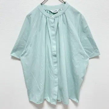가마쿠라 셔츠 | 이지케어 블라우스 [ F ] 밴드 카라 민트 그린